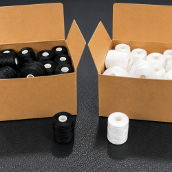 White & Black Prewound M Bobbins