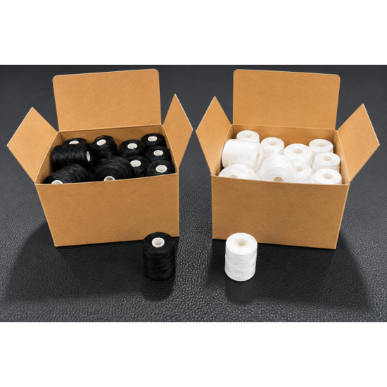 White & Black Prewound M Bobbins